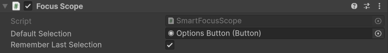 Focus Scope Inspector with Default Selection and Remember Last Selection